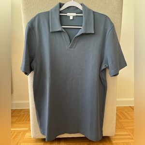NWOT Reiss - Thom Open Collar Polo - Airforce Blue